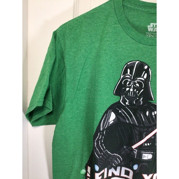 Star Wars Darth Vader Lack Of Cheer Christmas Medium Green T-Shirt - Picture 2 of 13